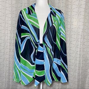 Cato Women Long Sleeve Tie Front Top